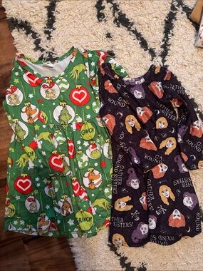 Kids' Green Grinch Dress and Hocus Pocus Dress 3T
